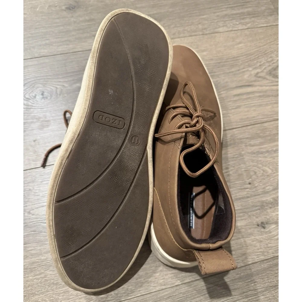 Izod Palmer Chukka Boots Men's Brown Lace-Up Round Toe Casual Shoes - 11 M